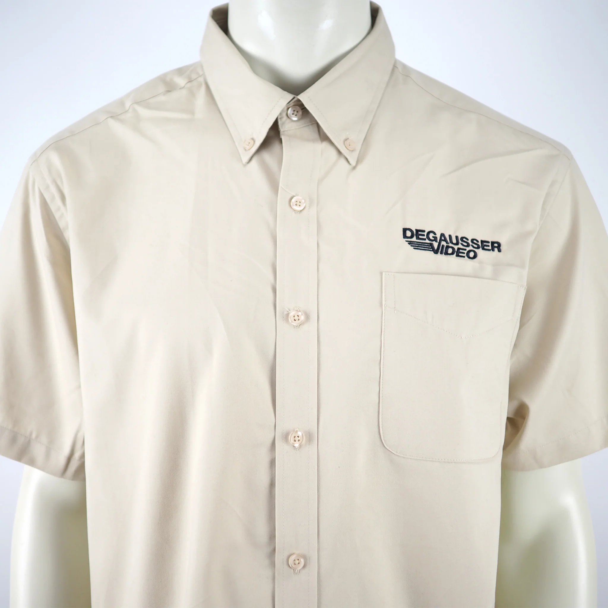 Degausser Video Embroidered Logo - Button Down Shirt - Khaki - Image 3